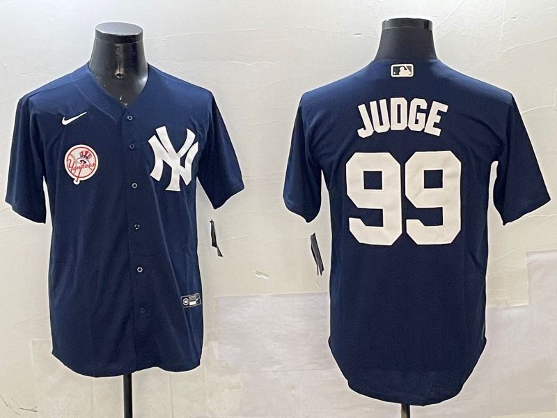 Men New York Yankees #99 Judge Drak Blue Game 2025 Nike MLB Jersey style 10